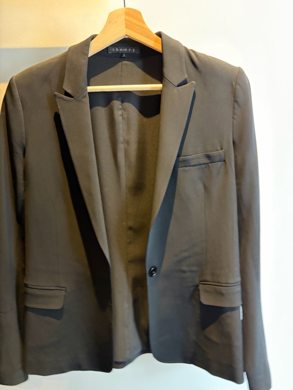 Theory women’s Black Single-Button Blazer size 6